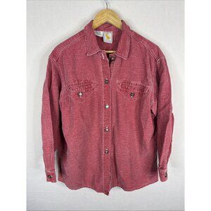 Vintage Ascente‎ Sport Ramie Cotton Workwear Overshirt Locker Loop Red Men’s M